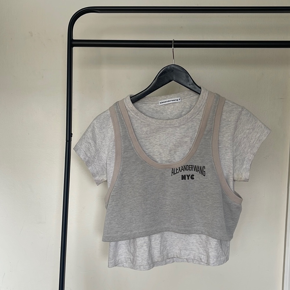 Alexander Wang Cropped Gym T-Shirt (Size Small)